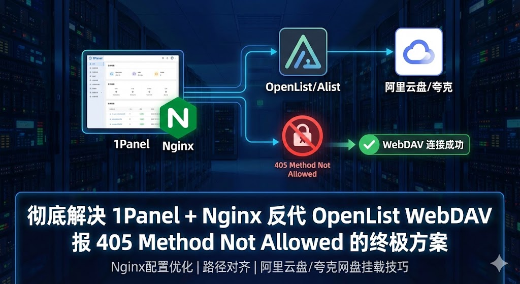 OpenList解决 Nginx 反代 WebDAV 报 405 Method Not Allowed 的方案